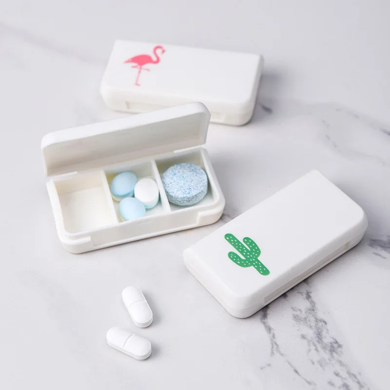 Pill Box Mini Pill Case 3 Grids Tablet Pill Organizer Case Dispenser Travel Tablet Holder Container Medicine Drug Storage Box