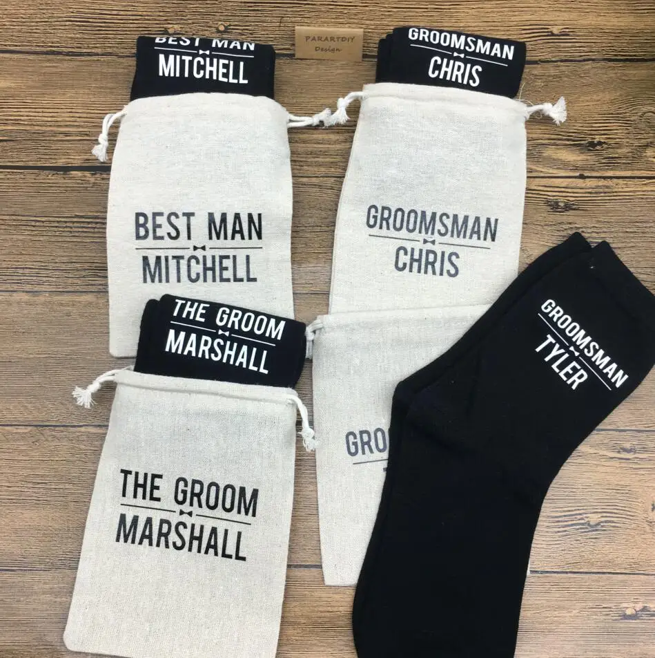 

customize will you be my best man usher groomsmen Proposal, A Black Socks-Type Affair, Custom Socks with gift bags