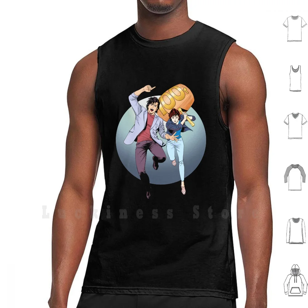 City Hunter Alias Nicky Larson 100 Tonnes Tank Tops Vest Sleeveless City Hunter City Hunter Manga Cartoon Cartoons