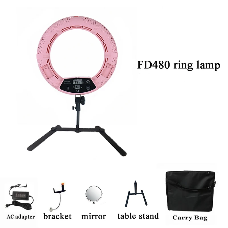 Hot Sales Yidoblo led circle ring light FD-480II bi-color warm white led with table stand 18 inch for make up selfie