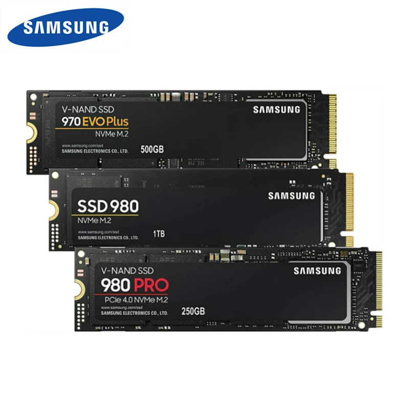 SAMSUNG SSD M.2 1TB 970 EVO Plus NVMe Internal Solid State Drive 980 PRO 250GB Hard Disk 980 Nvme 500GB HDD untuk Komputer Laptop