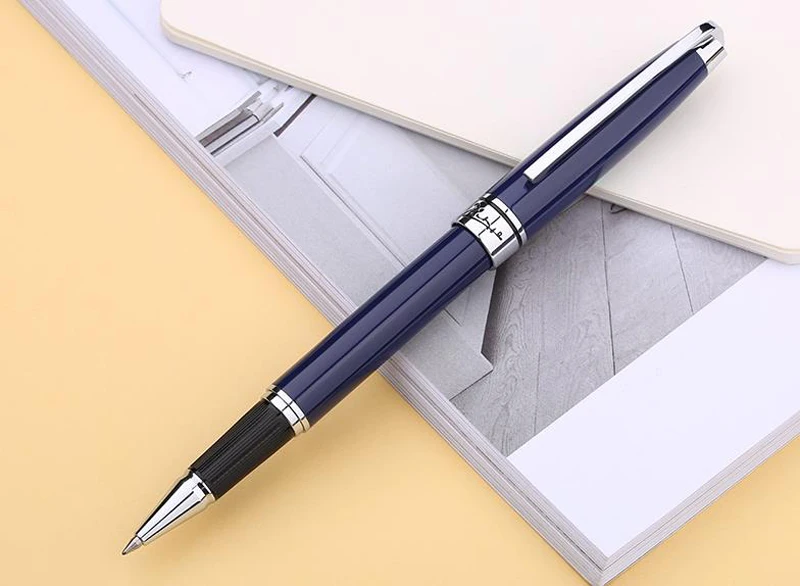 

Picasso 912 Fine Quality Pimio Metal Roller Ball Pen Blue Barrel And Silver Clip Classic Writing Pen No Gift Box