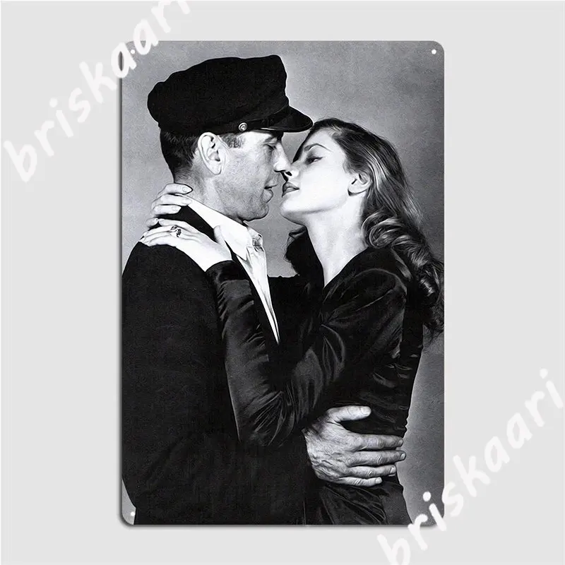 Lauren Bacall And Humphrey Bogart Poster Metal Plaque Wall Mural Vintage Mural Painting Cave Pub Tin Sign Poster