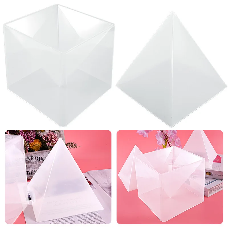 15CM Large Pyramid Silicone Molds for DIY Epoxy Resin Jewelry Making Tools Support Frame Home Desktop Decor