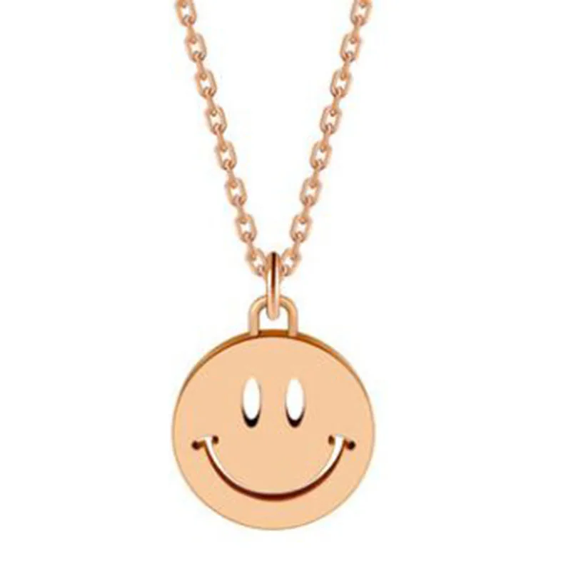 

Engrave Disc Pedent Neckace Smile pendent necklace S925 Silver Jewelry Women Gift