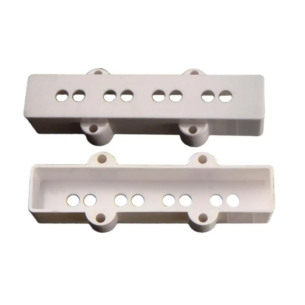 Pack Of 2 White Jazz Bass Pickup Covers Neck&Bridge For JB Bass Guitar Musical Instrument Parts