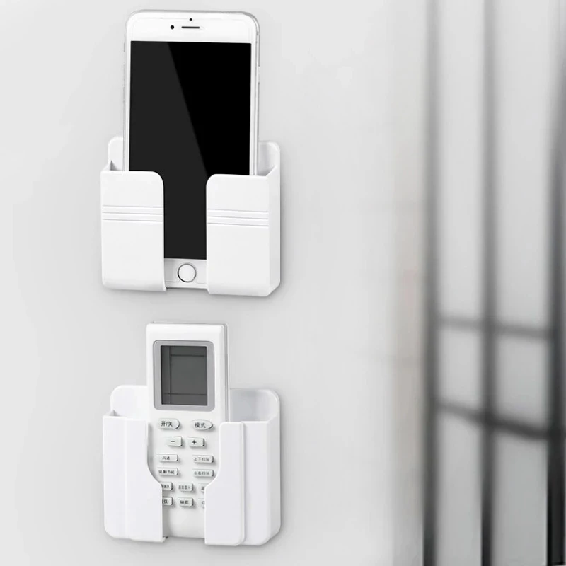 Punch Free Wall Mounted Organizer Storage Box Remote Control Mounted Mobile Phone Plug Wall Holder Charging Multifunction hook