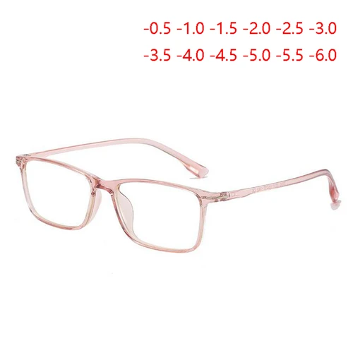 Gafas ultraligeras TR90 para hombre y mujer, lentes de visión corta, cuadradas literarias, graduadas, 0-0,5-1,0 To-6,0