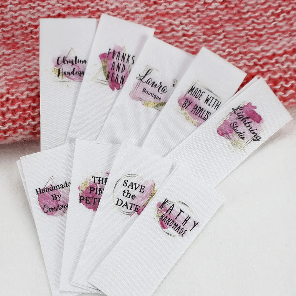 

Personalized Brand Organic Cotton Webbing Tags, Custom Clothing Label, Logo or Text Sewing, Washable Cream Label, 5263