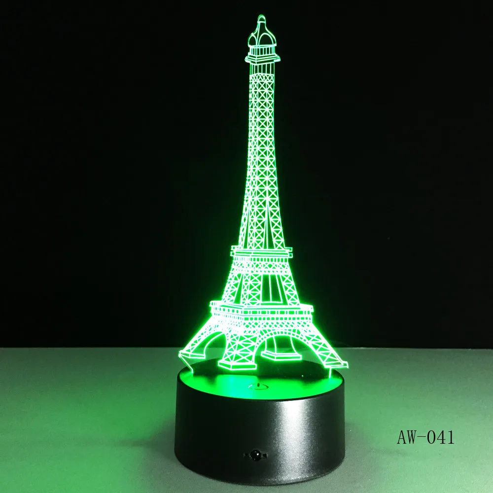 The Eiffel Tower LED Night Light 7Colors Decoration Lamp Product light with Touch Button Children Gift Drop Ship AW-041