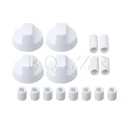 BQLZR 4 Pack White Universal Stove Oven Control Knobs with 12 Adapters, Replacement Control Knobs for Oven Stove