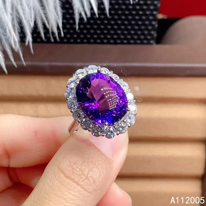 

KJJEAXCMY изысканное ювелирное изделие из серебра 925 пробы, инкрустированное драгоценным камнем, аметистом, Новое Женское кольцо для девочек