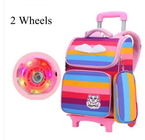 Sac à dos à roulettes pour filles, cartable à roulettes pour enfants