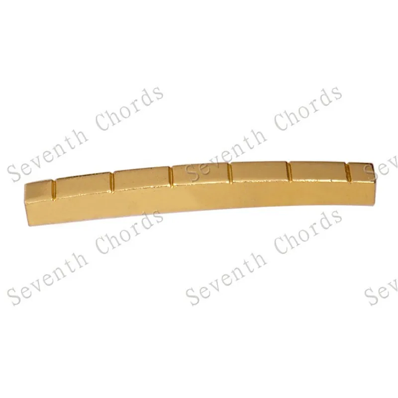 10 Stück/Set Gebogene 6-Saiten-Sattelstücke aus Messing für E-Gitarren in zwei Größen zur Auswahl, Gitarrenteile – Detail 6