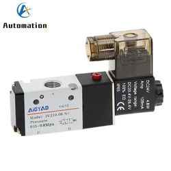 3V210-08 Pneumatic Solenoid Valve 3 Way 2 Position Air Directional Control Valve  DC12V DC24V AC110V AC220V
