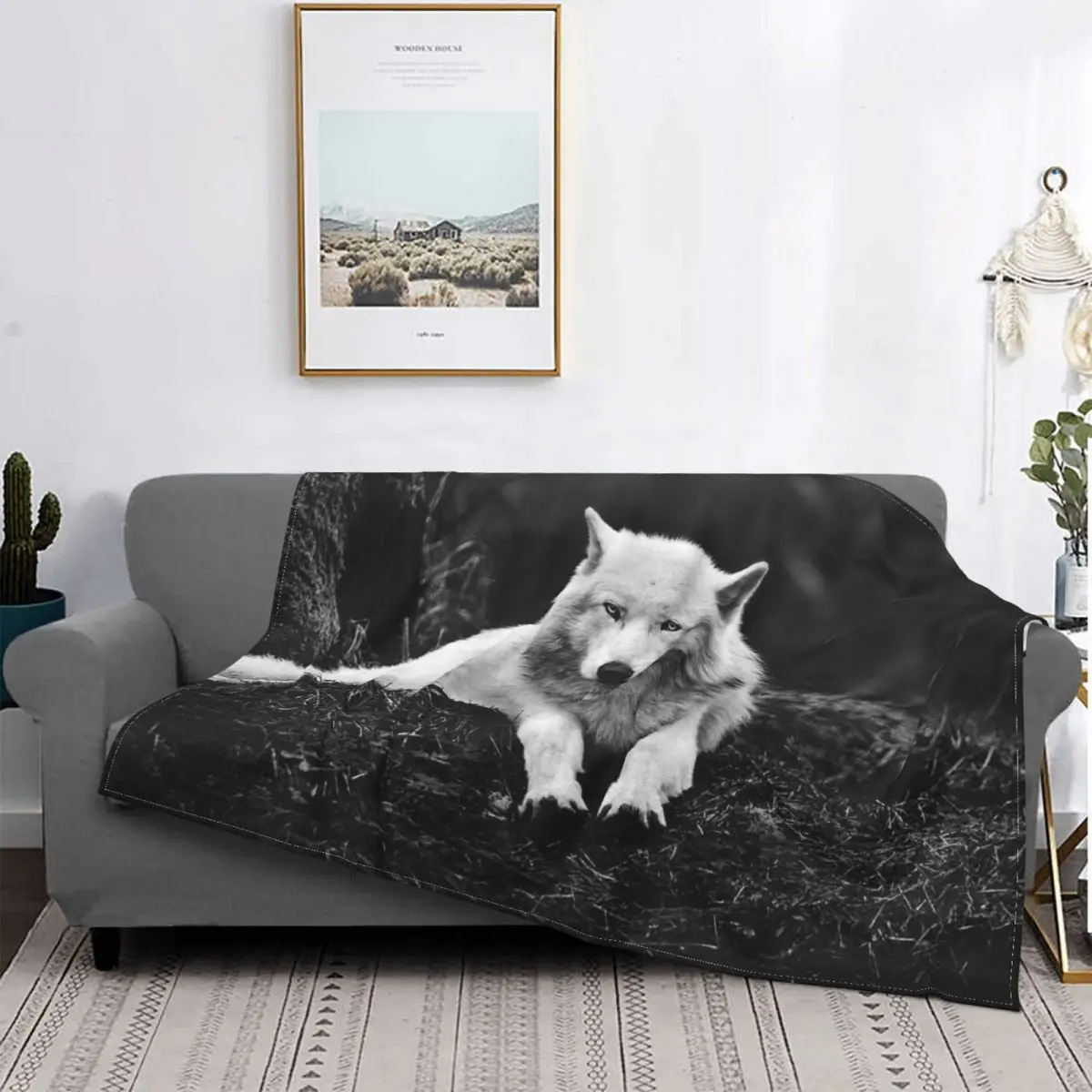 

Wolf Blankets Fleece Decoration Ultra-Soft Throw Blankets for Bedding Bedroom Plush Thin Quilt