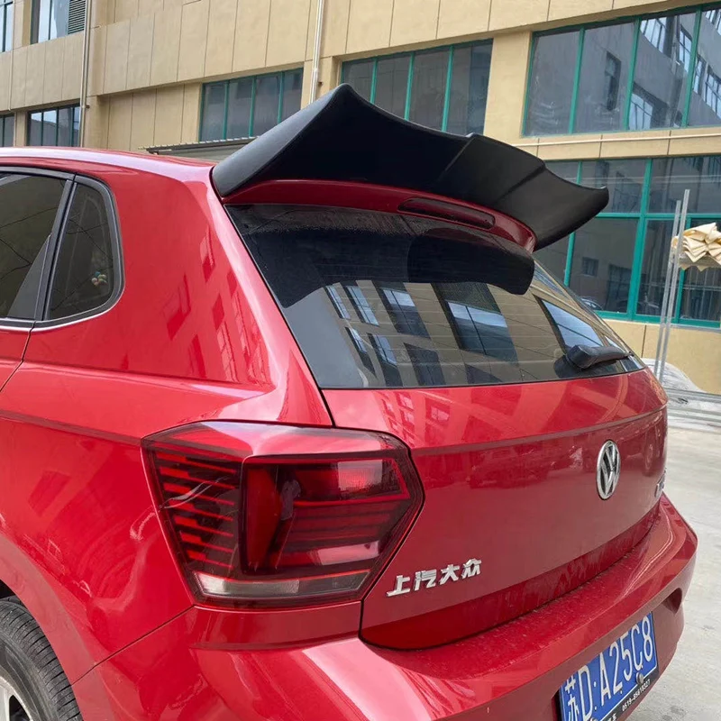 For VW Polo Spoiler High Quality ABS Material Car Rear Wing Primer Color Rear Spoiler For Volkswagen Polo Spoiler 2019+