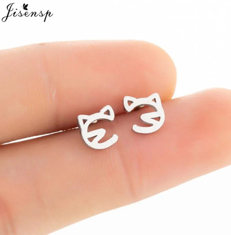 Mutiple Cartoon Animal Earrings for Women Girls Small Stainless Steel Chihuahua Dog Cat Paw Earing 2025 Fashion Men Studs