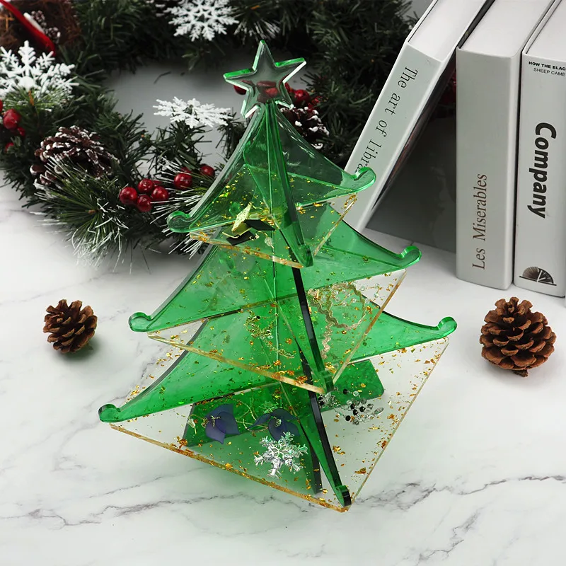 Christmas tree snowflake Storage Box Jewelry Ornament Decoration Silicone Mold Set DIY Crystal UV Epoxy Resin Mold Casting Mould