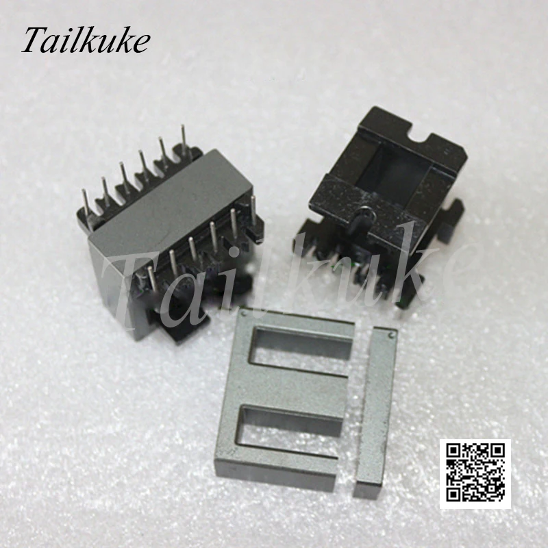 

5sets/lot EI33 Magnetic Core Supporting Bakelite Skeleton Vertical 6+6 Ferrite Transformer Core Flat PC40 Material