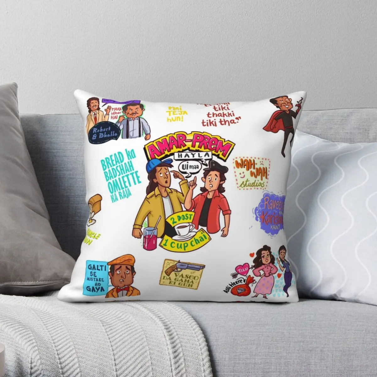 Andaz Apna Doodle Mashup Inkt India Pillowcase Polyester Linen Velvet Printed Zip Decor Throw Pillow Case Sofa Cushion Cover