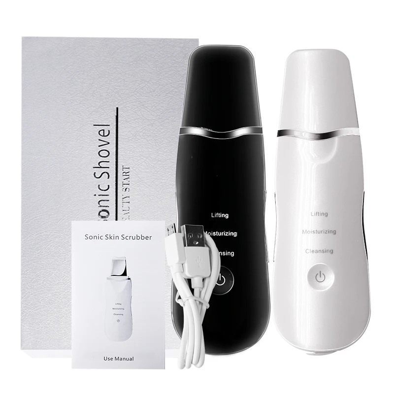 Ultrasonic Skin Scrubber Pore Cleaner Acne Removal Facial ion Spa Vibration Massager Ultrasound Peeling Lifting Beauty Device