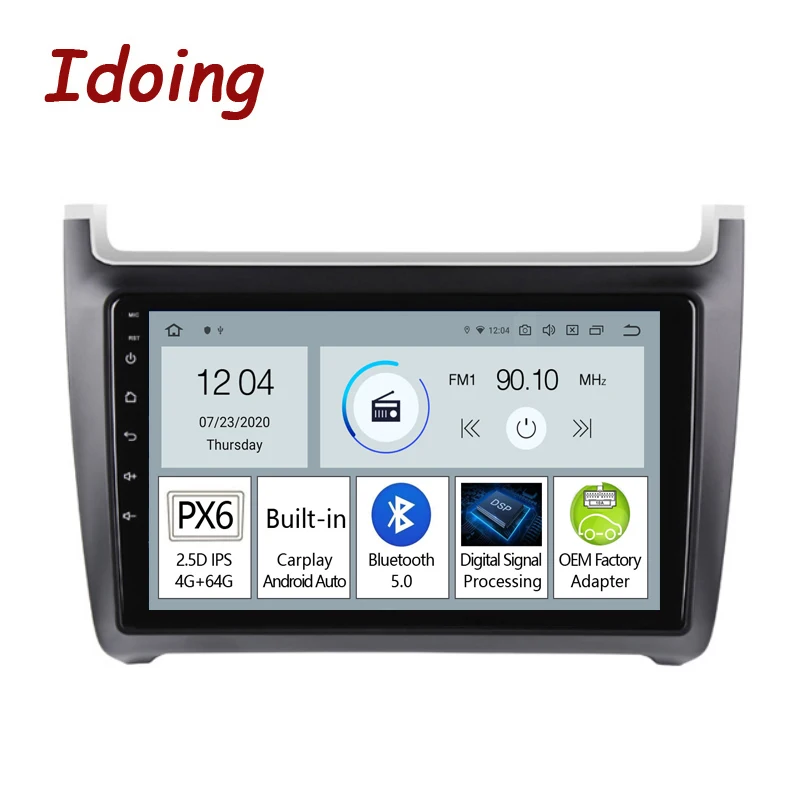 

Idoing PX6 Car Radio Android Auto Carplay Player Navigation GPS For Volkswagen VW Polo 5 Sedan 2008-2015 Head Unit Plug And Play