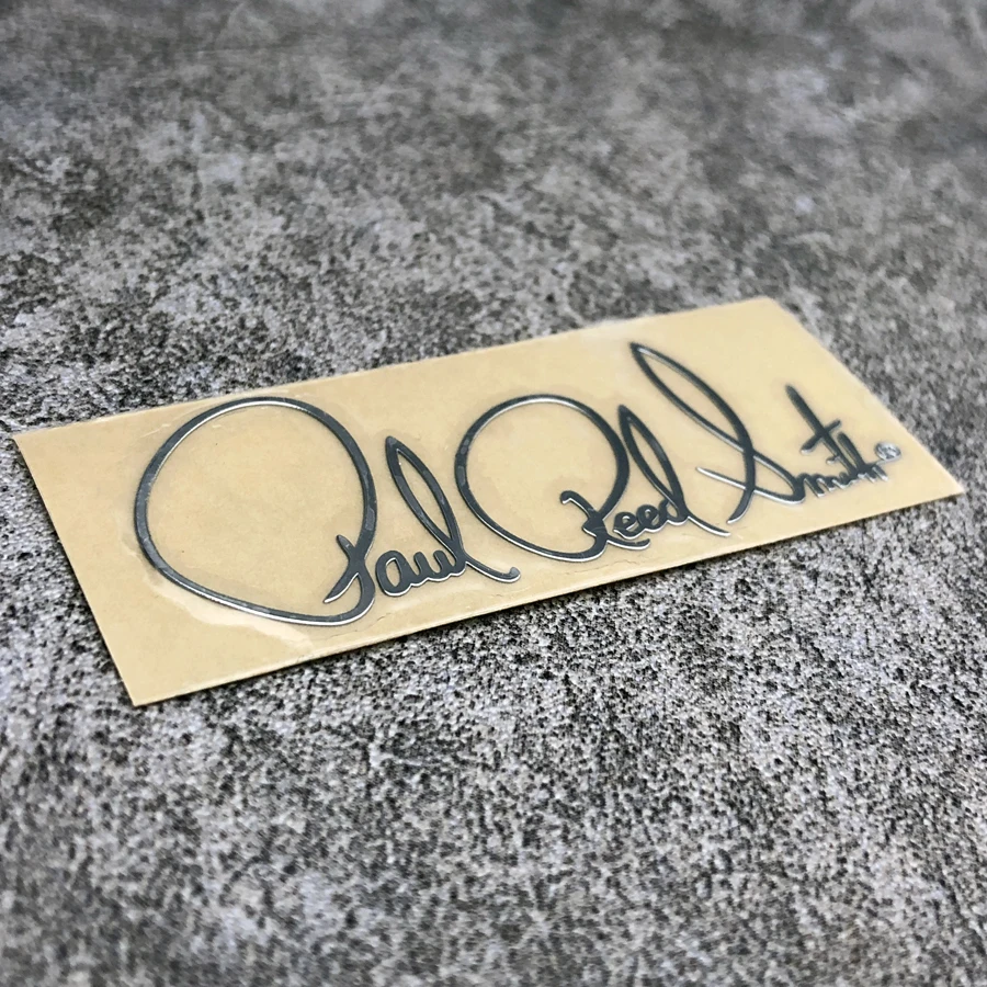 Selfadhesive 0.3 mm thick Custom Silver Metal Decal Sticker PRS Guitar Peghead Logo for Paul Guitar