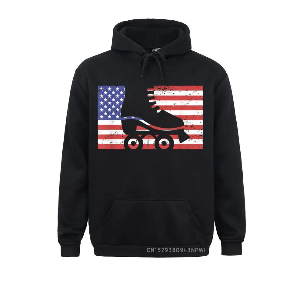 American Flag Roller Skating Pullover Fashion Mens Sweatshirts Long Sleeve Hoodies Preppy Style Sportswears