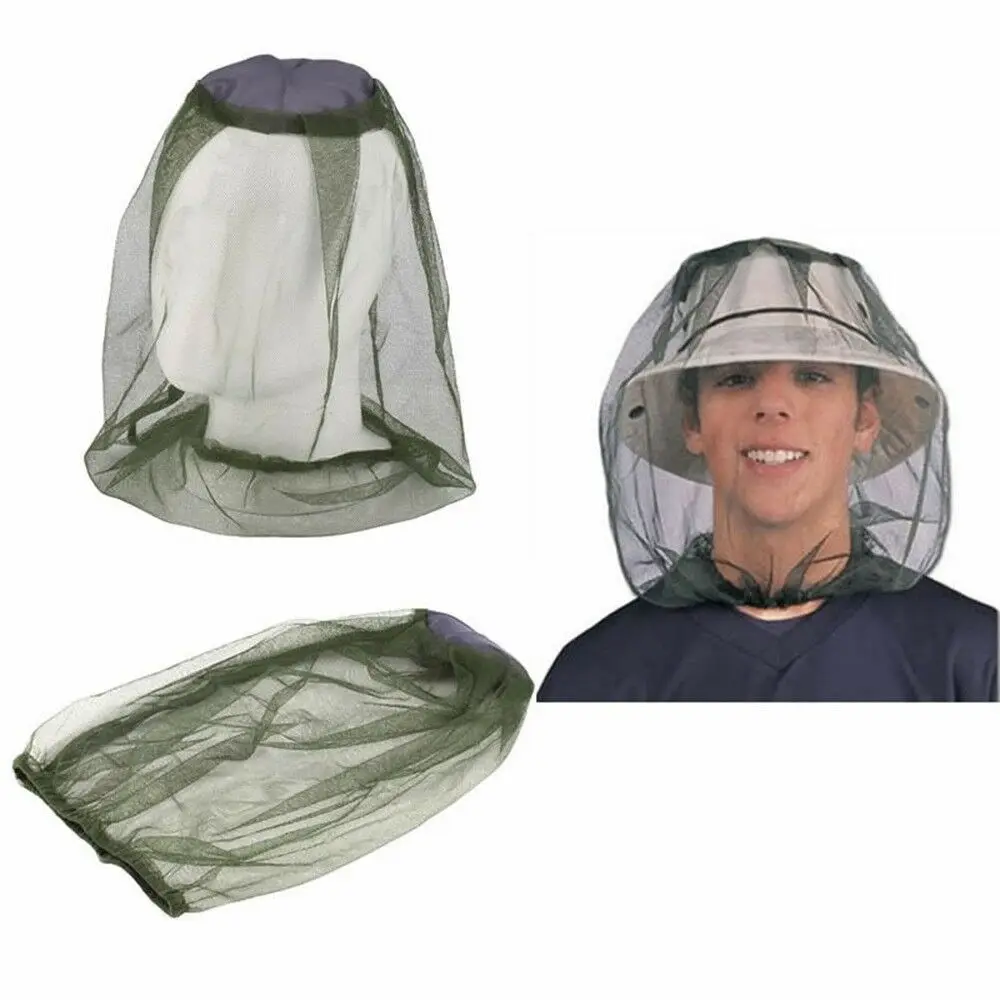 

Protector Hat Face Net Mosquito Mesh Insect Head Bug Midge For Camping Travel 45 x 33cm Foldable Easy Storage SP1686