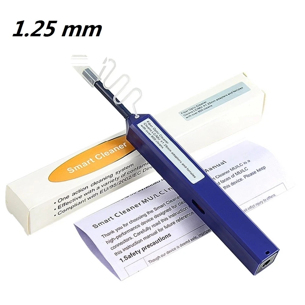 

Free shipping 10PCS/lot 1.25mm 800 times One-Click Fiber Optic Connector Cleaner Pen 1.25mm for LC MU Adapters and Ferrules