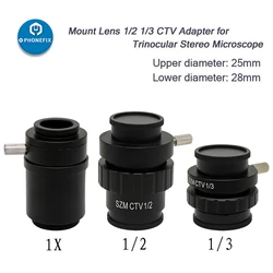 Microscope C Mount Lens Adapter 0.5X 0.35X 1X SZMC TV1/2 TV1/3 CTV Camera for Microscope HDMI VGA Video Camera Replacement