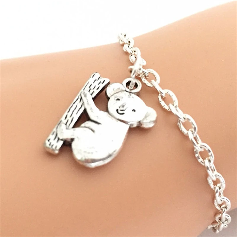 Koala Bracelet, Australian Koala Bear Jewelry,Cute Animal Charm Bracelet, Animal Jewelry, Koala Pendant