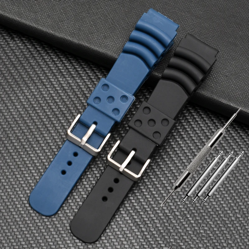 20 22mm Diving 007 Silicone Watchband for Seiko SKX007/SRPA21J1 SBBN013 SRP601J1 No. 5 Water Ghost Canned Sport Wristbands Strap