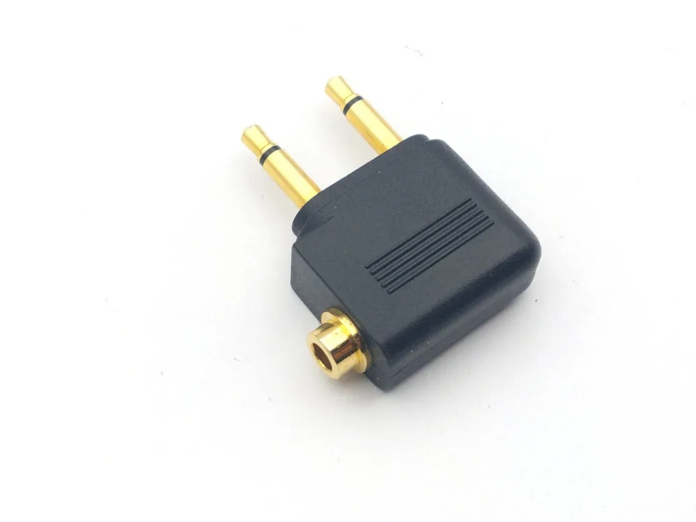 50 X  Gold-plate Aeroplane Airplane Air Plane 3.5mm Stereo Headphone Earphone Socket Adapter