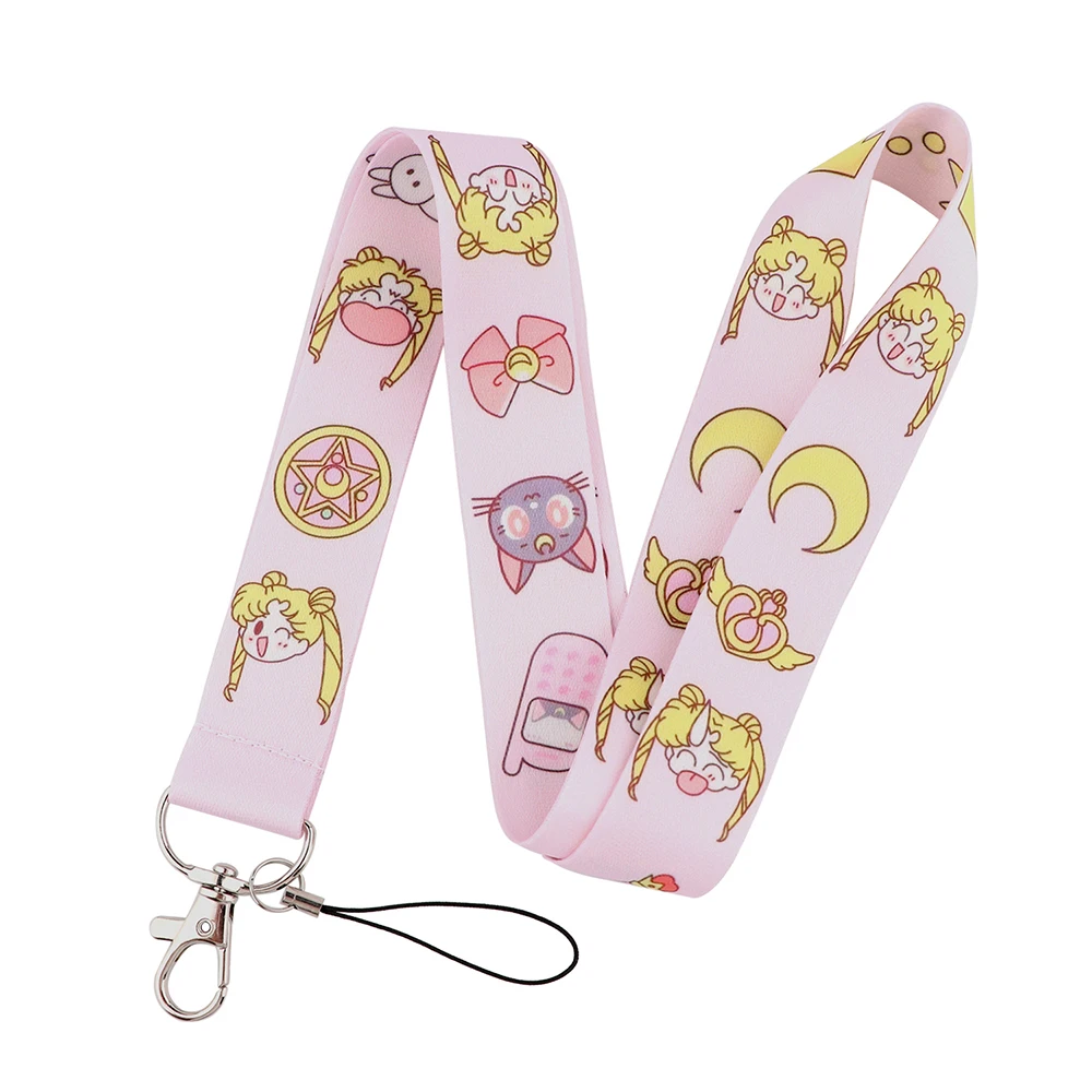 LX903 Beautiful Girl Lanyard ID Campus Card Badge Holder Phone Rope USB Pendant Neck Strap Lariat DIY Cartoon Hang Rope Gifts