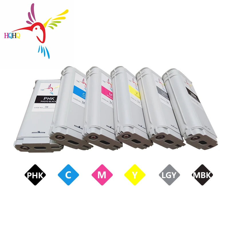 

HQHQ 8pcs/Set 100% Compatible 70 Ink Cartridge Full with Pigment for HP Designjet Z2100/Z5200/Z3100/Z3200/5400 Printer