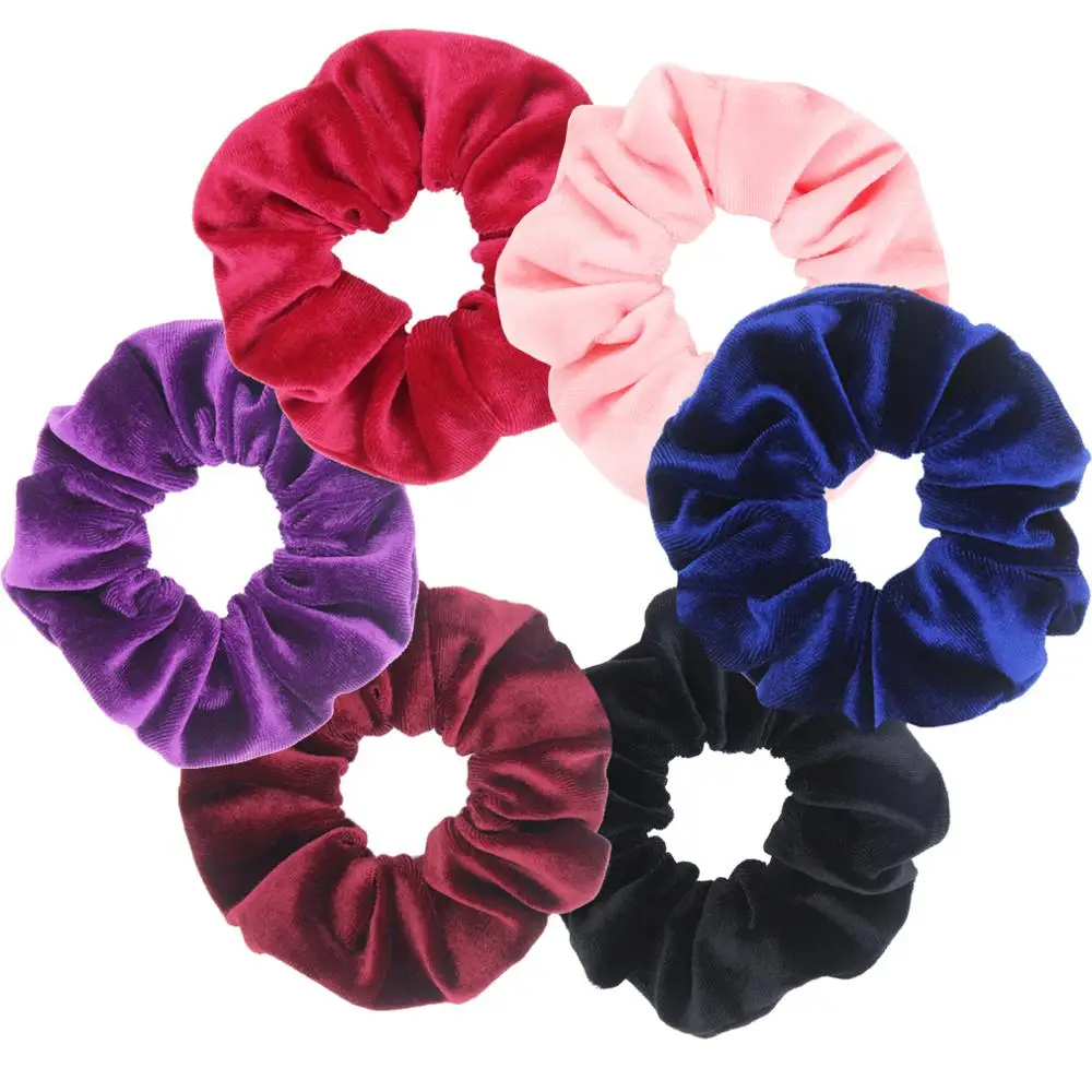 30Colors Korea Velvet Hair Scrunchie Elastic Hair Bands Solid Color Women Girls Headwear Ponytail Holder Hair Accessories