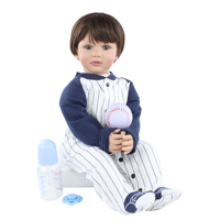 60 CM Soft Silicone Reborn Baby Doll Toy For Girl Vinyl Toddler Boy With Cloth Body Alive Dress Up Boneca Birthday Gift