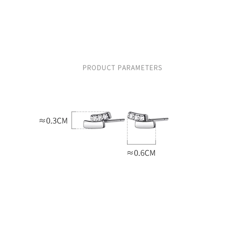 WANTME 925 Sterling Silver Simple Fashion Korean Girl Smile Mini Small Stud Earrings for Women Teen Chic Body Piercing Jewelry