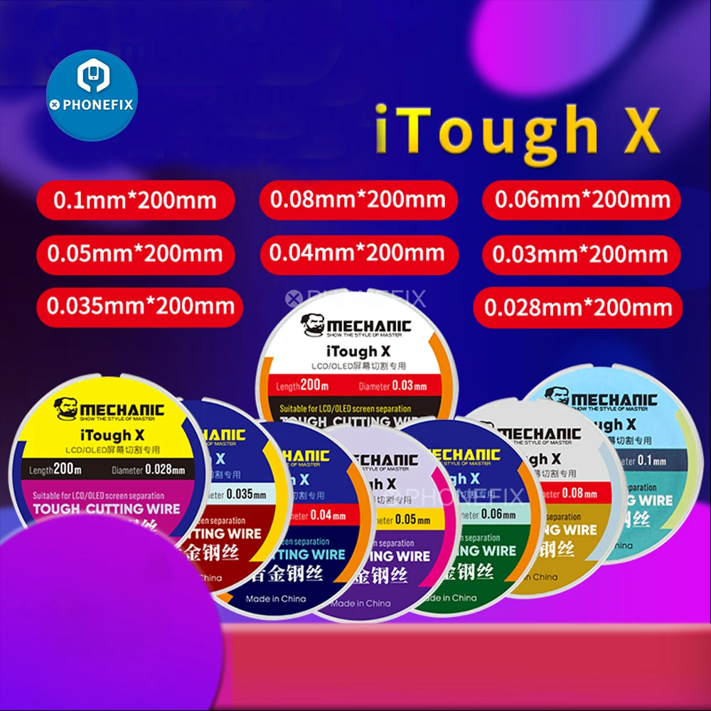 ميكانيكي ITough 0.028/0.04/0.08 مللي متر رقيق خط القطع ل هاتف محمول الزجاج الأمامي شاشة الكريستال السائل شاشة فصل إصلاح أدوات