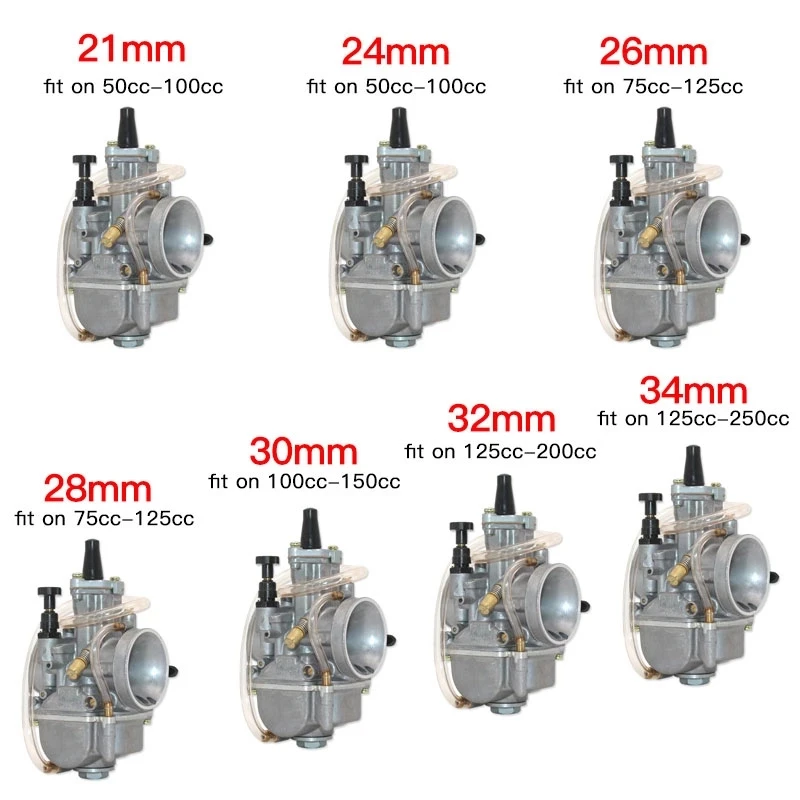 2T 4T Carburetor for Motorcycle Universal Keihin KOSO OKO Carburador 21 24 26 28 30 32 34mm With Power Jet Scooter UTV ATV