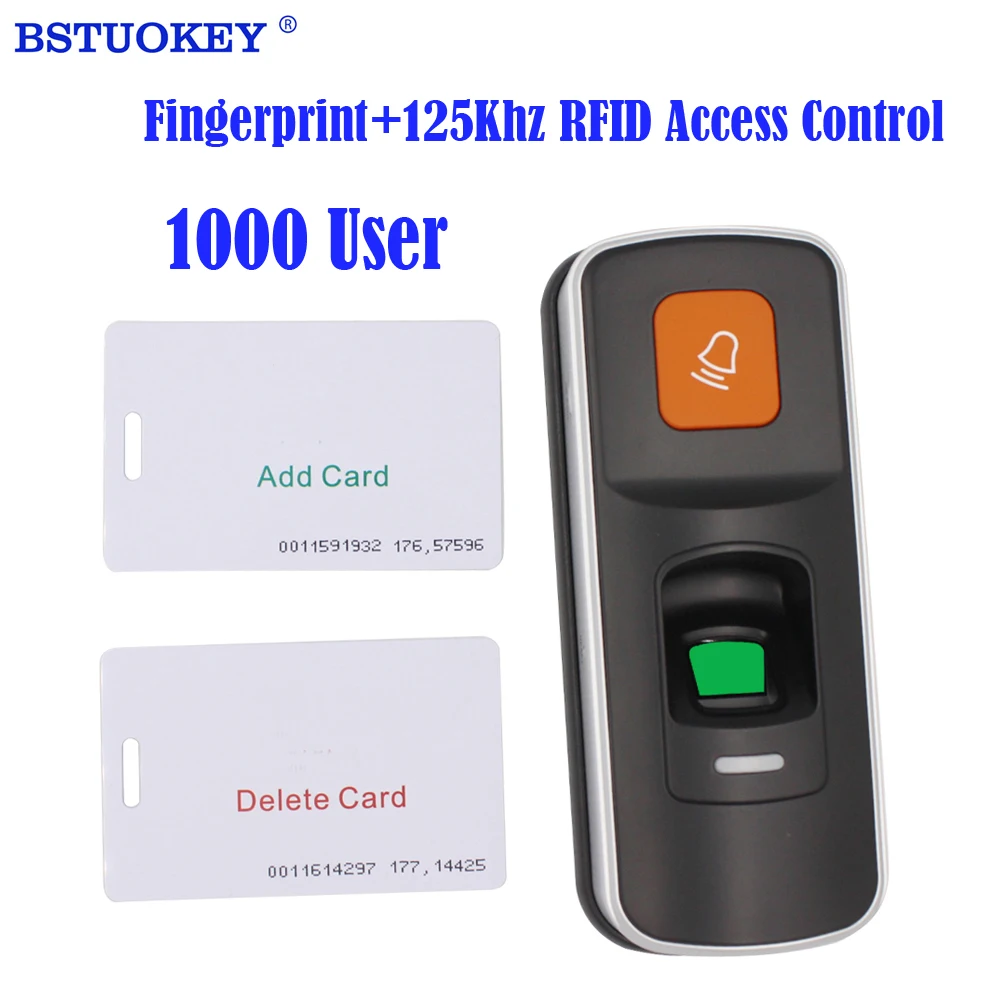 

Biometric Fingerprint Access Control System 125KHz RFID Access Card Reader Wiegand26 Input/Output Support SD Card and Doorbells