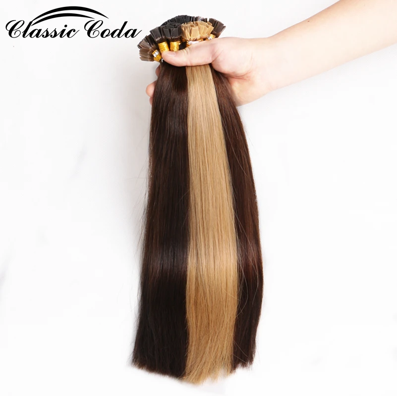 Classic Coda 20\'\' 22\'\' 1g/strand Real Remy Flat Tip Extension Human Hair Natural Black Italian Keratin Capsule Hair 50g