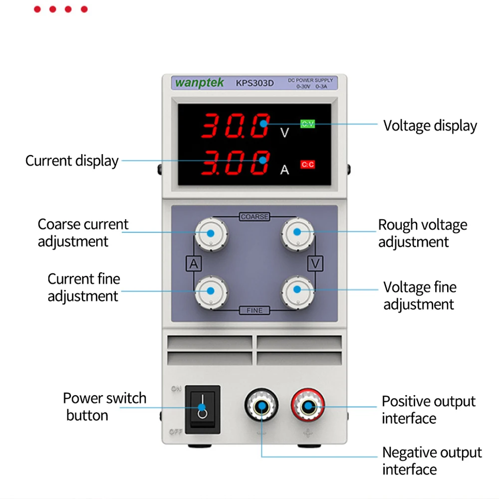 Wanptek KPS303D 30V 3A Adjustable High Precision DC Digital Regulated Power Supply Laboratory power supply