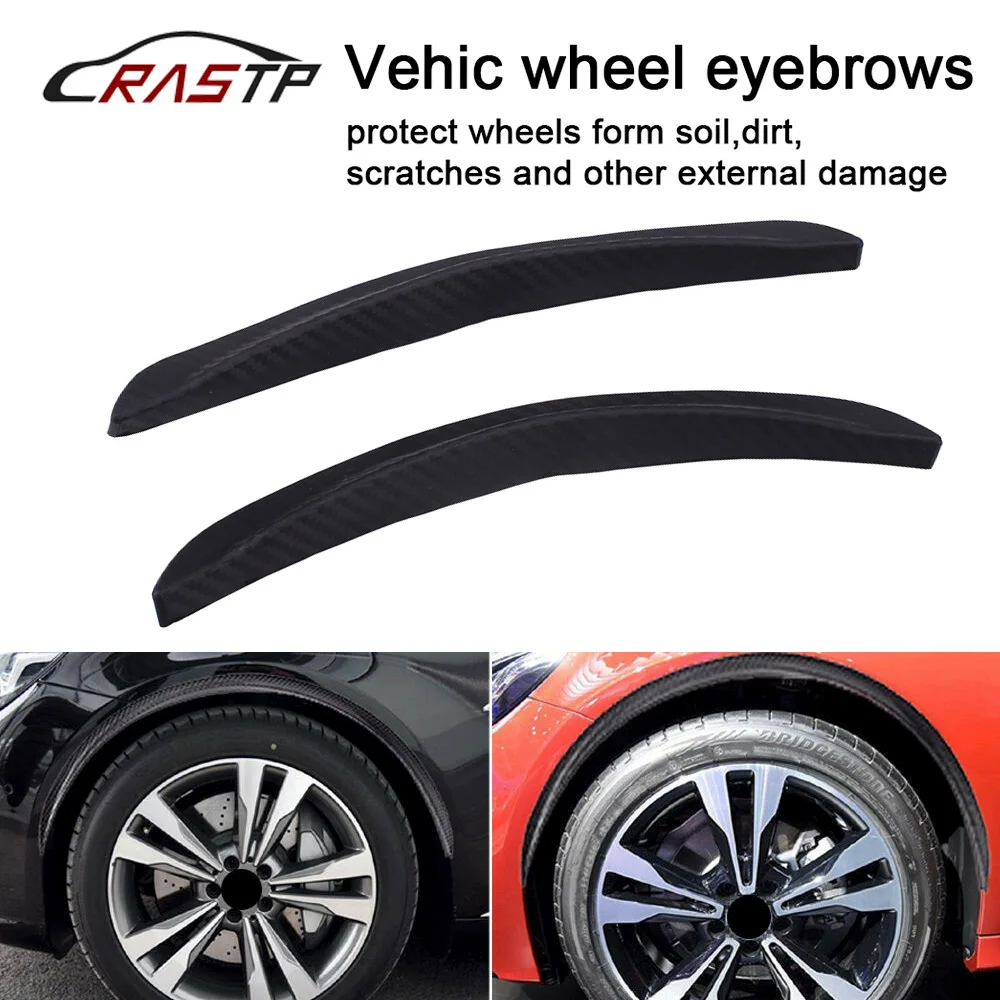 2Pcs/set Carbon Fiber Fender Flares Arch Wheel Eyebrows Protector Mudguards Sticker Universal 25CM 33CM LKT008