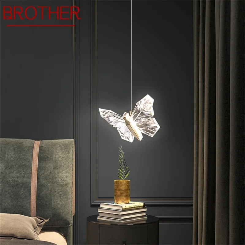 

BROTHER Nordic Butterfly Chandelier Lamps Fixtures Contemporary Pendant Lights Home LED for Bedroom