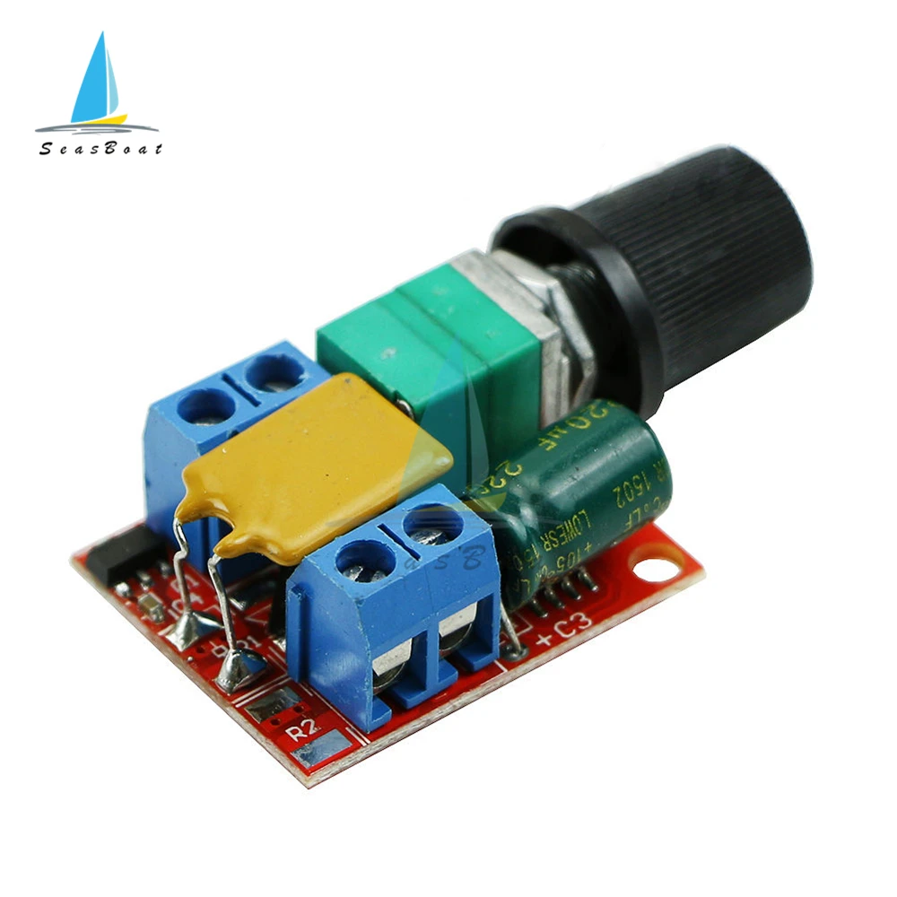 Mini DC Motor PWM Speed Controller Module 3V 6V 12V 24V 35VDC 90W 5A DC Motor Speed Regulator Control Switch LED Dimmer