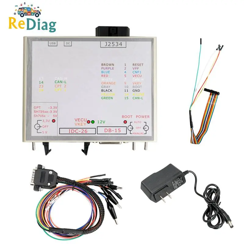 Newest Power Box for JTAG Works For ECU Openport J2534 Device Box ECU FLASH with full Adapters