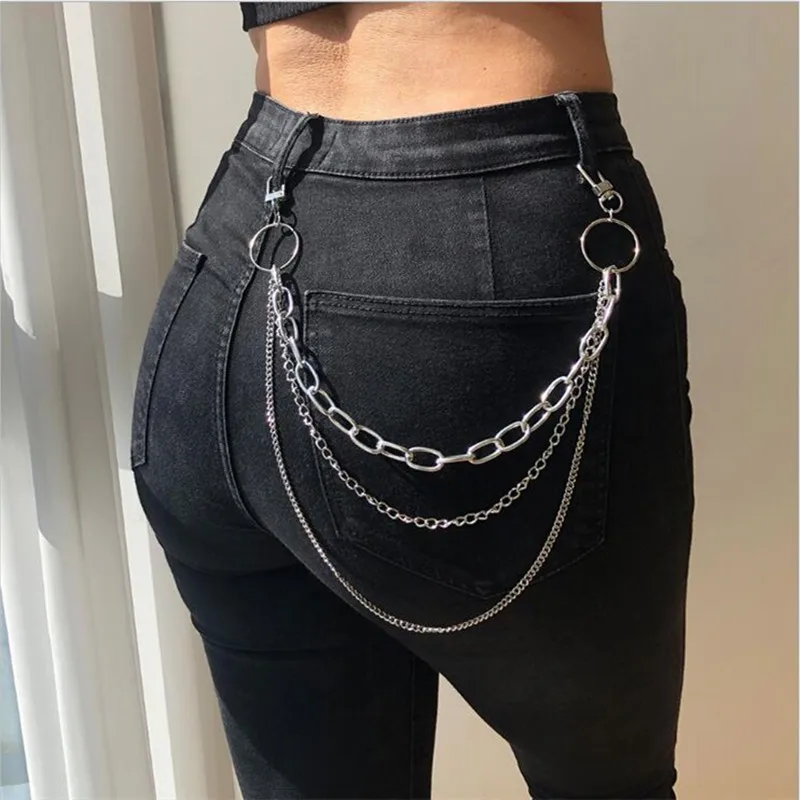 Punk Chain On The Jeans Pants Women Men Keychain Chains For Pants Hipster  E Girl  Boy  Clothing Accessories